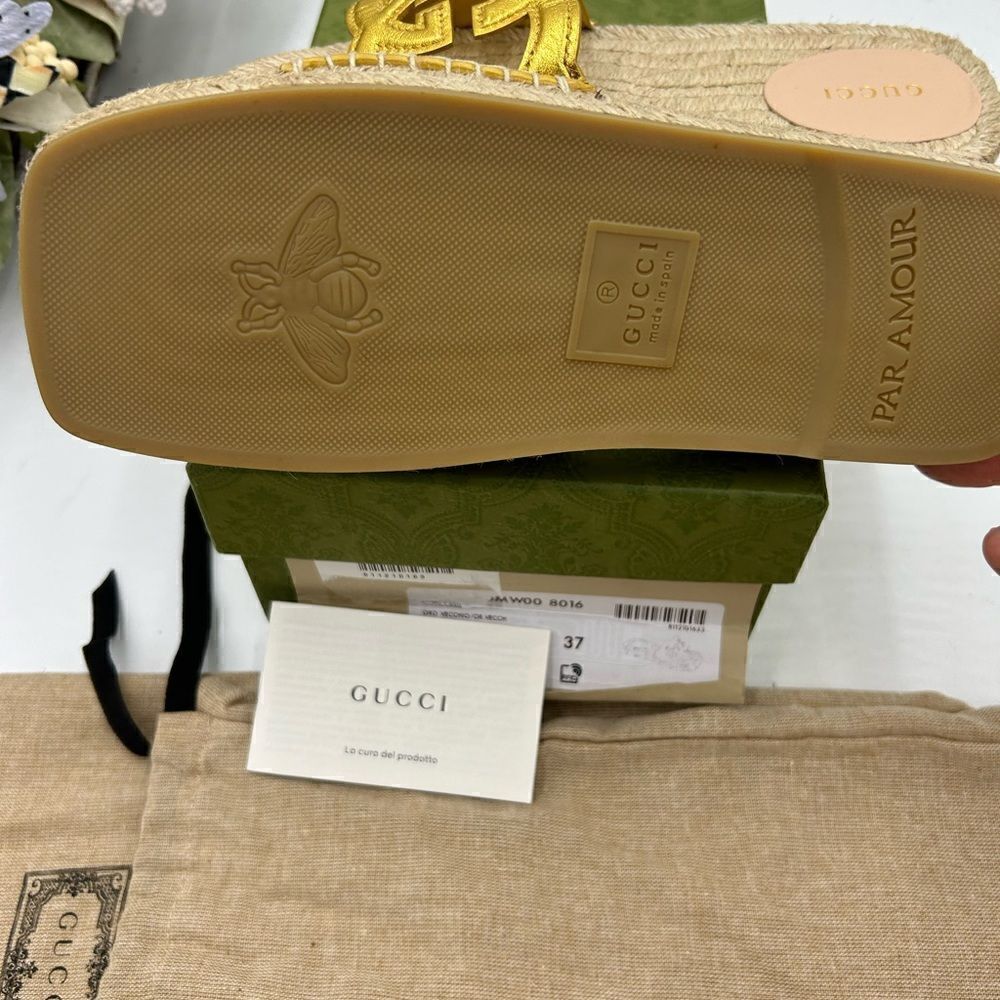 Women’s Gucci interlocking G Leather espadrilles size 37 made in Spain - Picture 5 of 10